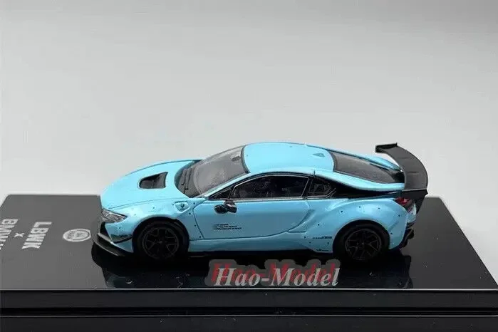 1:64 para Paragon BMW i8 PARA modelo de coche aleación Diecast juguetes niños regalos de cumpleaños Hobby exhibición adornos de simulación verde/azul