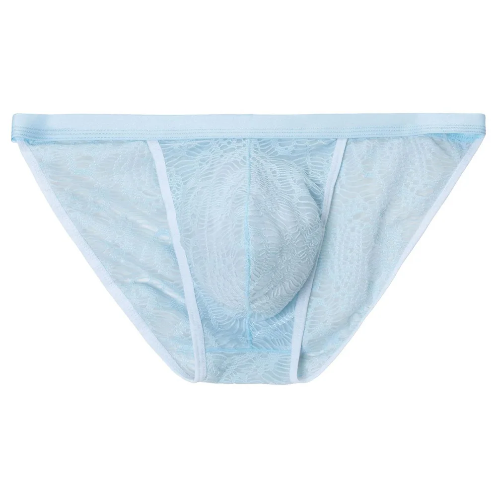 

Mens Sexy Hollow Erotic Panties Lace G-string Briefs See-Through Transparent Big Pocket Sissy Gay Bikini Underwear