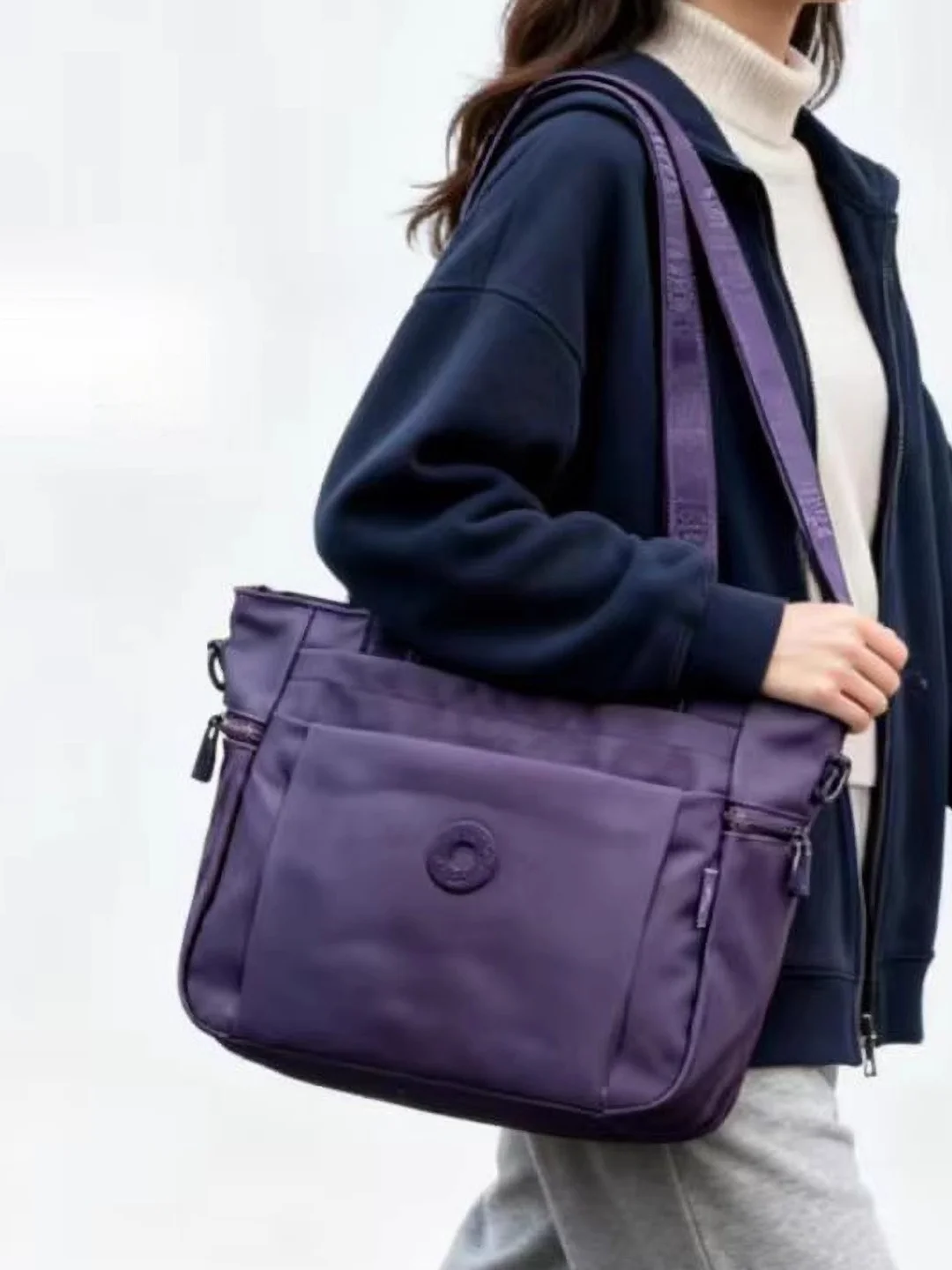 

Boutique Women's Commuter Nylon Tote Crossbody Bag Large Capacity File Carrying Handbag Shoulder Bag Trendy Square Shape