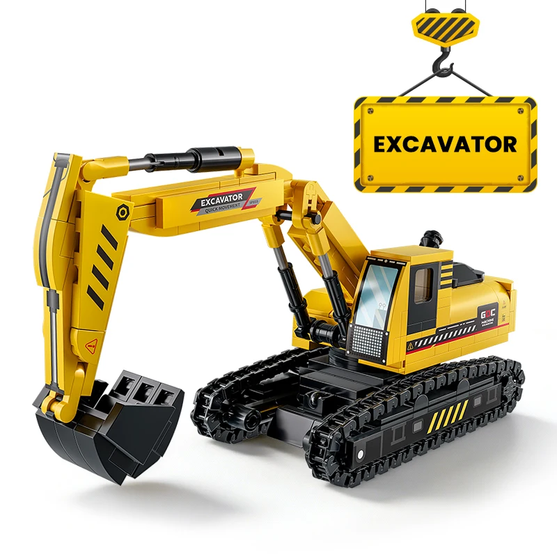 TOYLINX Techniek Voertuigbouw Bouwstenen RC Auto Graafmachine Kraan Bulldozer Speelgoed Bakstenen Kit Verjaardagscadeau voor jongens