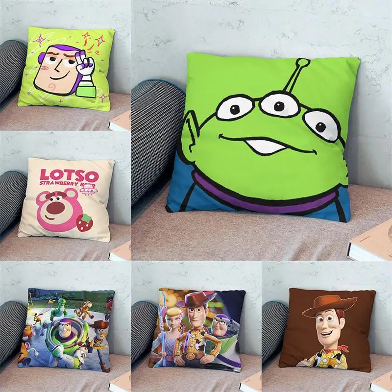 Toy Story pillow cover cute cartoon sofa cushion cover car pillow three-eyed boy doll square cushion cover