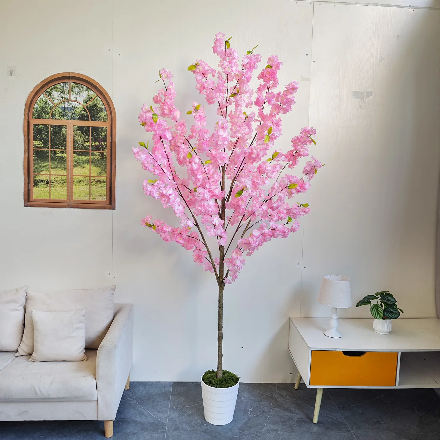 

Artificial Cherry Blossom Tree Potted Plants 160CM To 210CM Pink/white Cherry Tree for Home Hotel Decoration Artificial Flowers