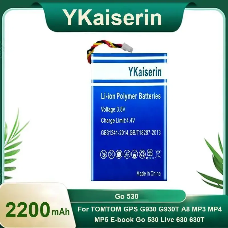 

Аккумулятор YKaiserin емкостью 2200 мАч для TOMTOM GPS G930 G930T A8 AHL03714100 HS009L004872 Go 530 Live, 630 630T 720 730 730T VF8