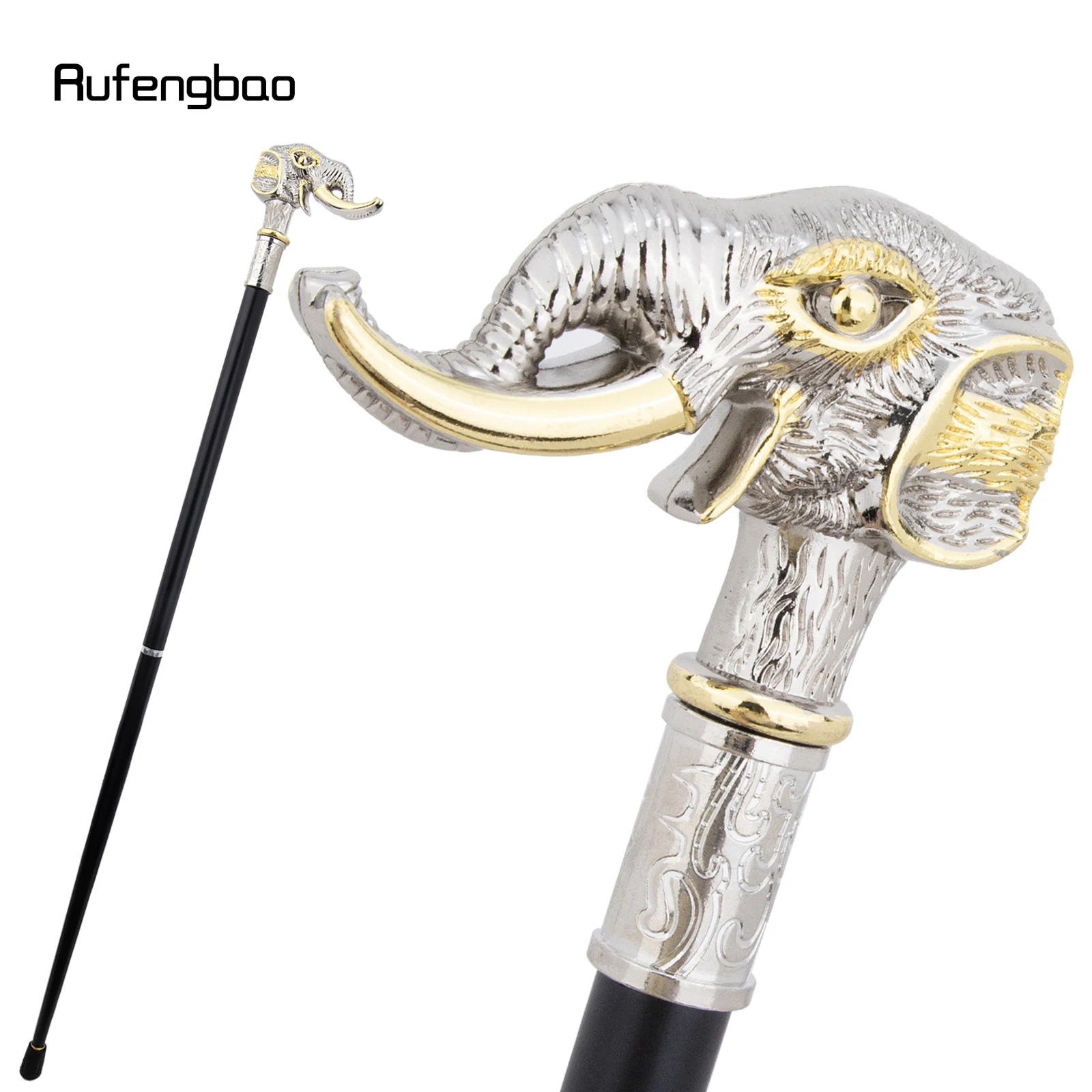 Golden White Elephant Tusks Luxury Walking Stick  Stage Cane Decorative Stick Cane Cosplay And Parties, For Cosplay & Party