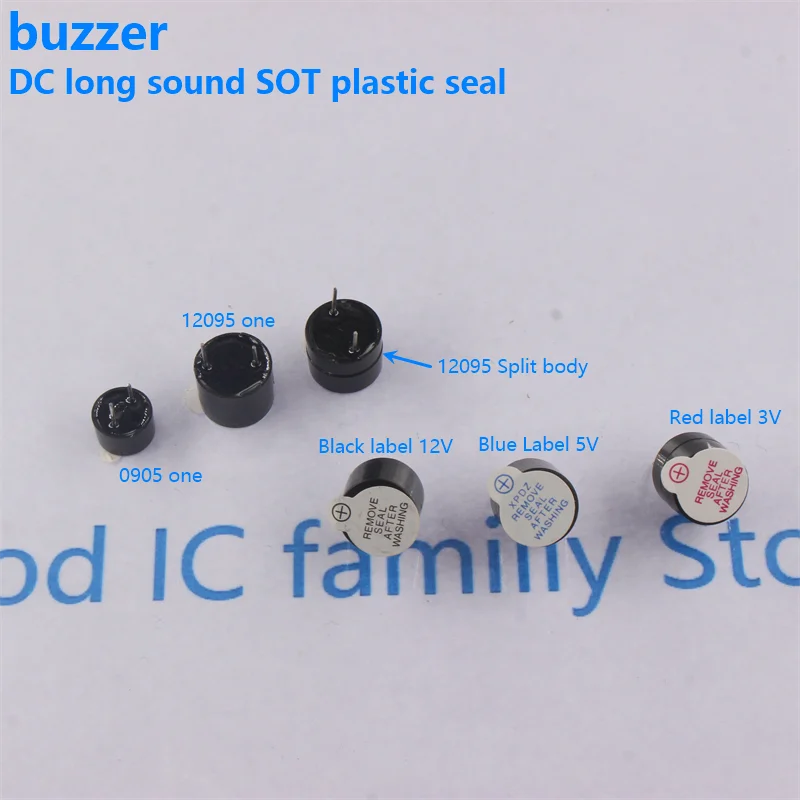5/2PCS 3V 5V 12V Active Buzzer 12095 0905 9X5 Piezo Magnetic Long Continous Beep Tone Alarm Ringer 12085 Passive Fit  Computers