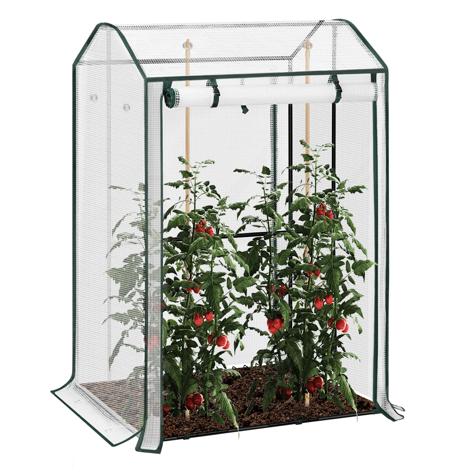 WOLTU Invernadero Blanco para Jardín, Carpa de Invierno Tipo Tipi para Tomates, Vegetales, Flores, Lianas y Plantas Trepadoras
