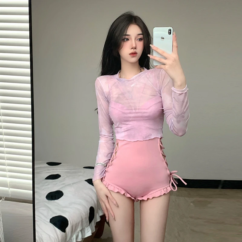 

Женский слитный купальник с длинным рукавом для термальных источников и защиты от солнца, коллекция Pure Desire Sle 2025, новая высококачественная модель для коррекции фигуры