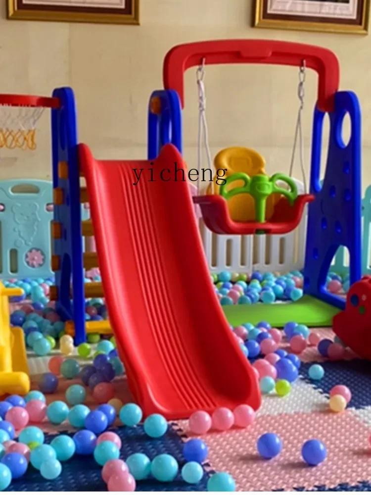 Tqh Slide infantil multifuncional interno e externo brinquedos para bebês slide balanço parque de diversões familiar