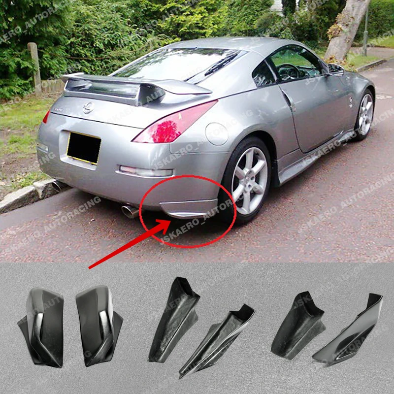 

For Nissan Farilady 350z z33 Rear Bumper Spat Extension Addon FRP Unpainted 2pcs