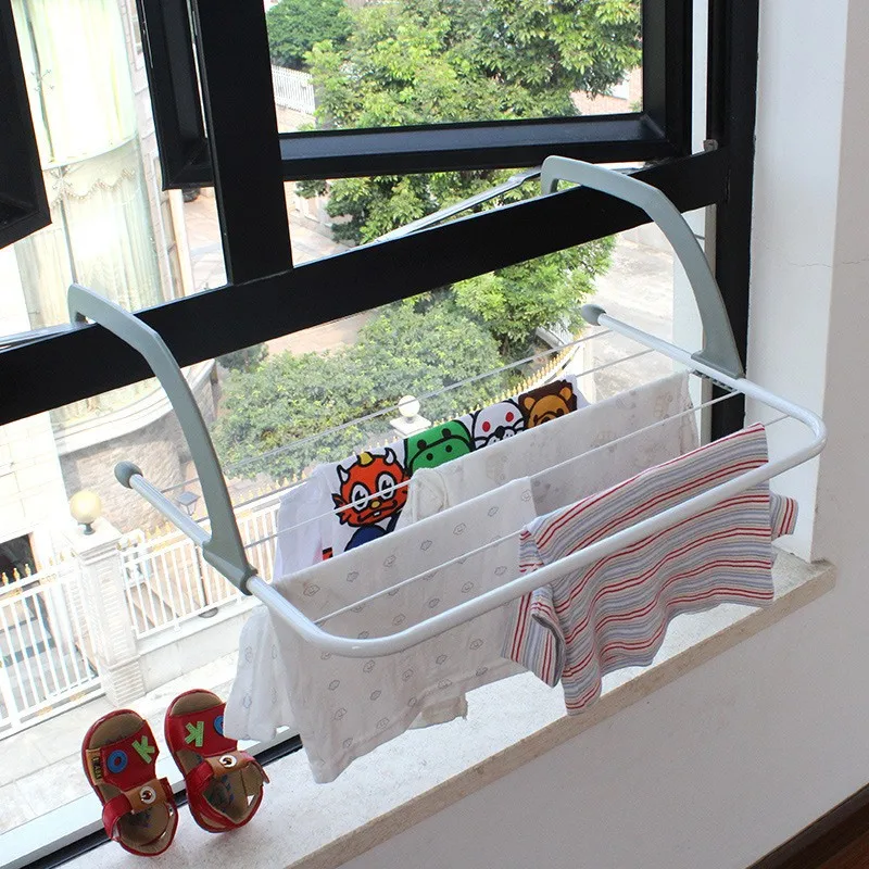 1pc Foldable Storage Clothes Hanger Clothes Hanger Balcony Hanging Socks and Shoes Hanger Multi Use Towel Hanger