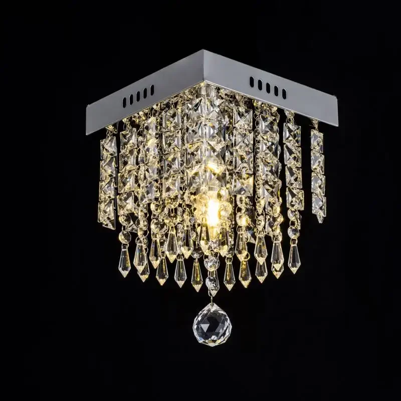 Square Simple LED Ceiling Crystal Lamp D20CM D25CM D30CM Corridor Living Room Balcony Porch Hallway Light Creative