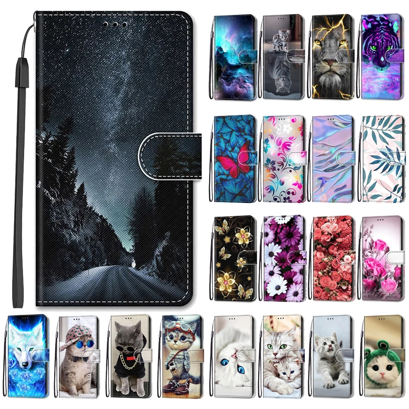 Flower Pattern Flip Case For Samsung Galaxy A23 5G A 23 SM-A236B A235F A23case Wallet Leather Phone Cases Stand Book Cover Bags