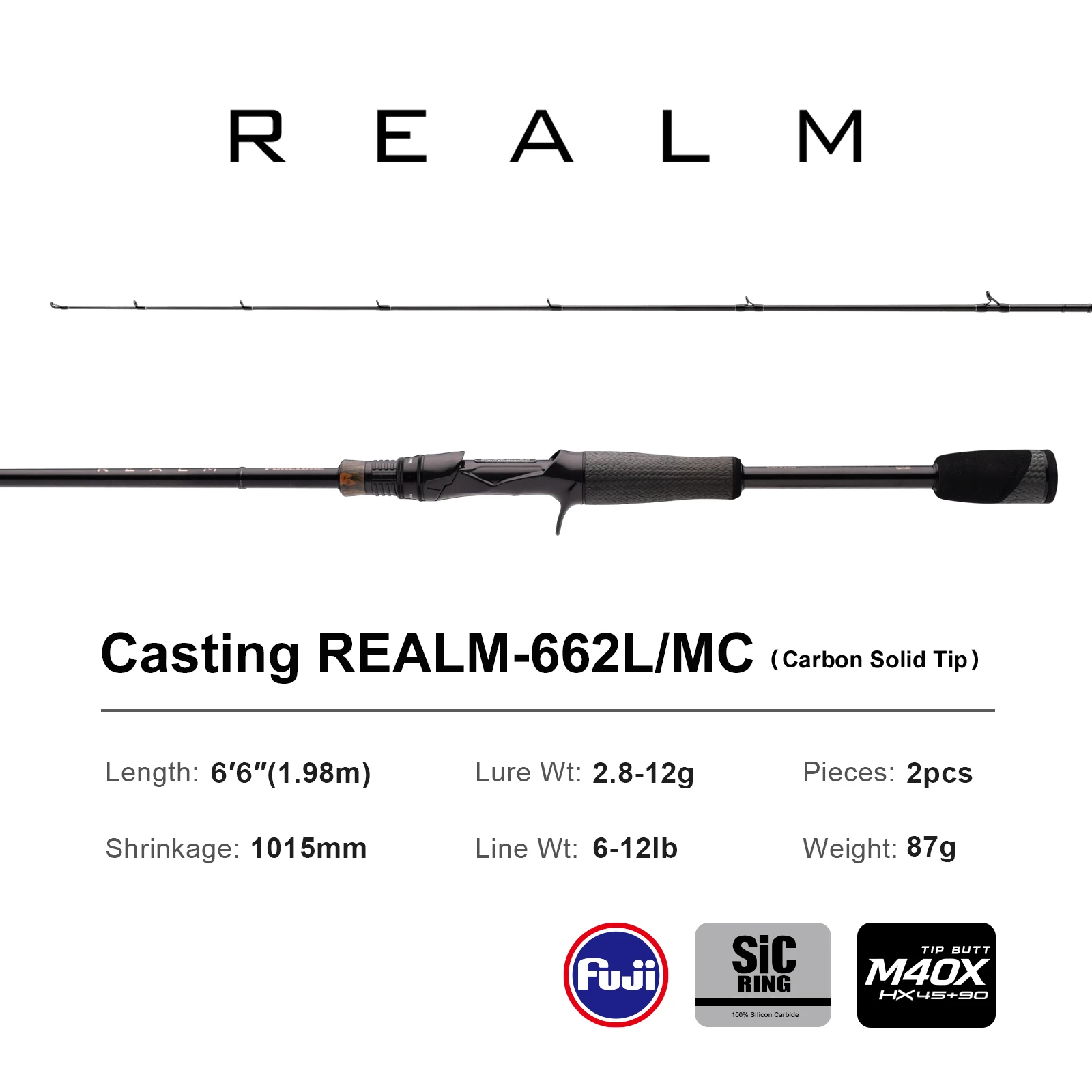 ロッド Purelure REALM C662L/M PURELURE REALM Bass Rod 6-10lb Fast Action