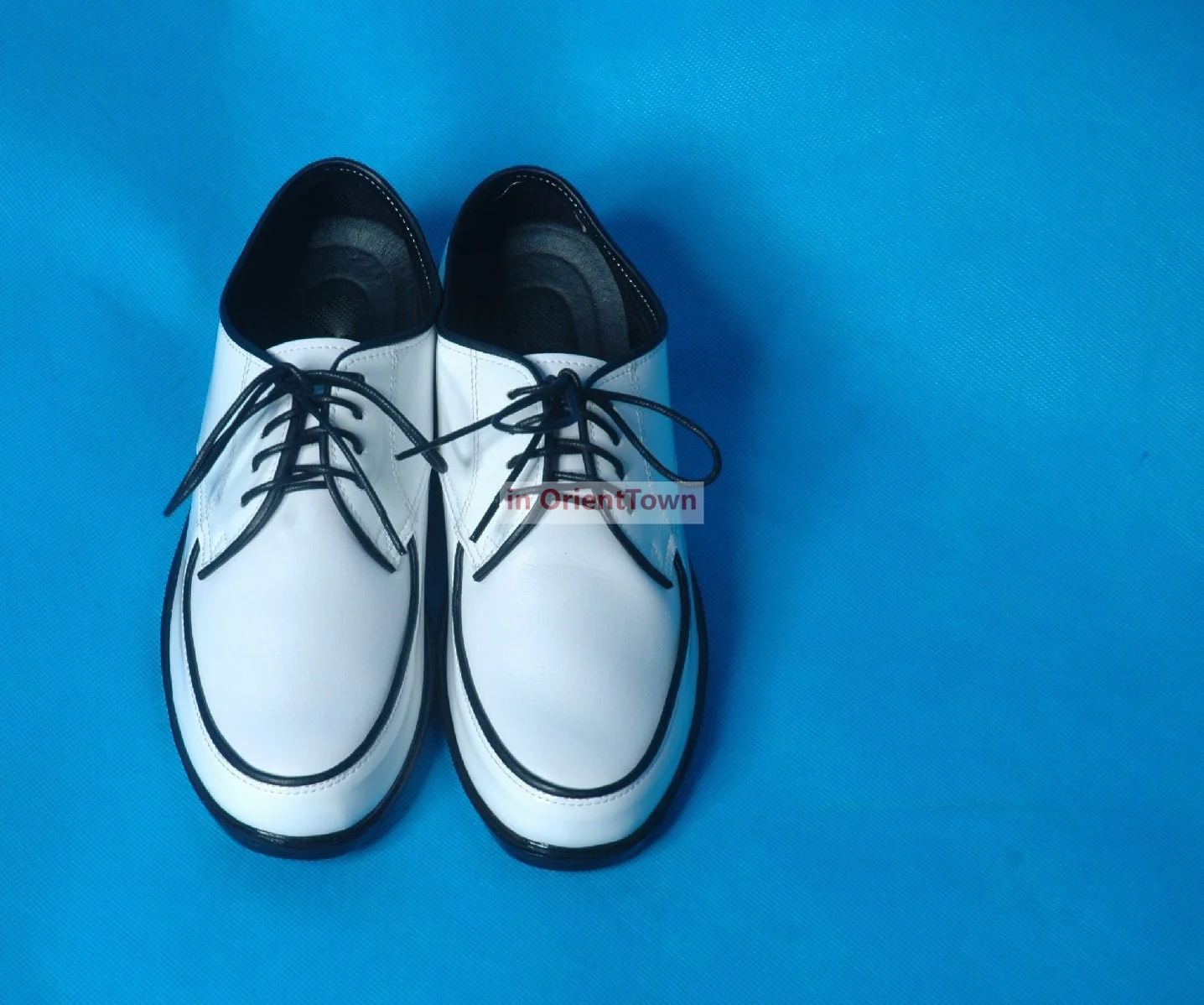 Street Dance Pure White Black Edged Mirror Surface Leather Shoes Popping Locking Chunk Shoes Black Red Edged Mirror Surface Shoe