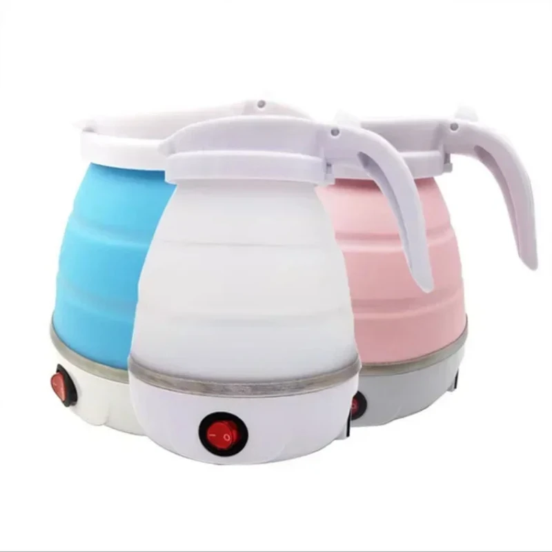 Mini Folding Kettle 0.6L Portable Water Heater 600W Silicone Compression Electric Kettle Home Kettle Easy To Travel With