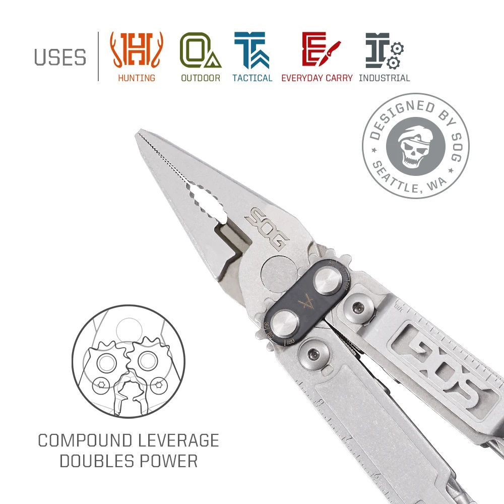 SOG 18 in 1 PowerAccess Multi-Tool Folding Pliers Portable EDC Multifunctional Tools Outdoor Camping Survival Equipment PA1001CP