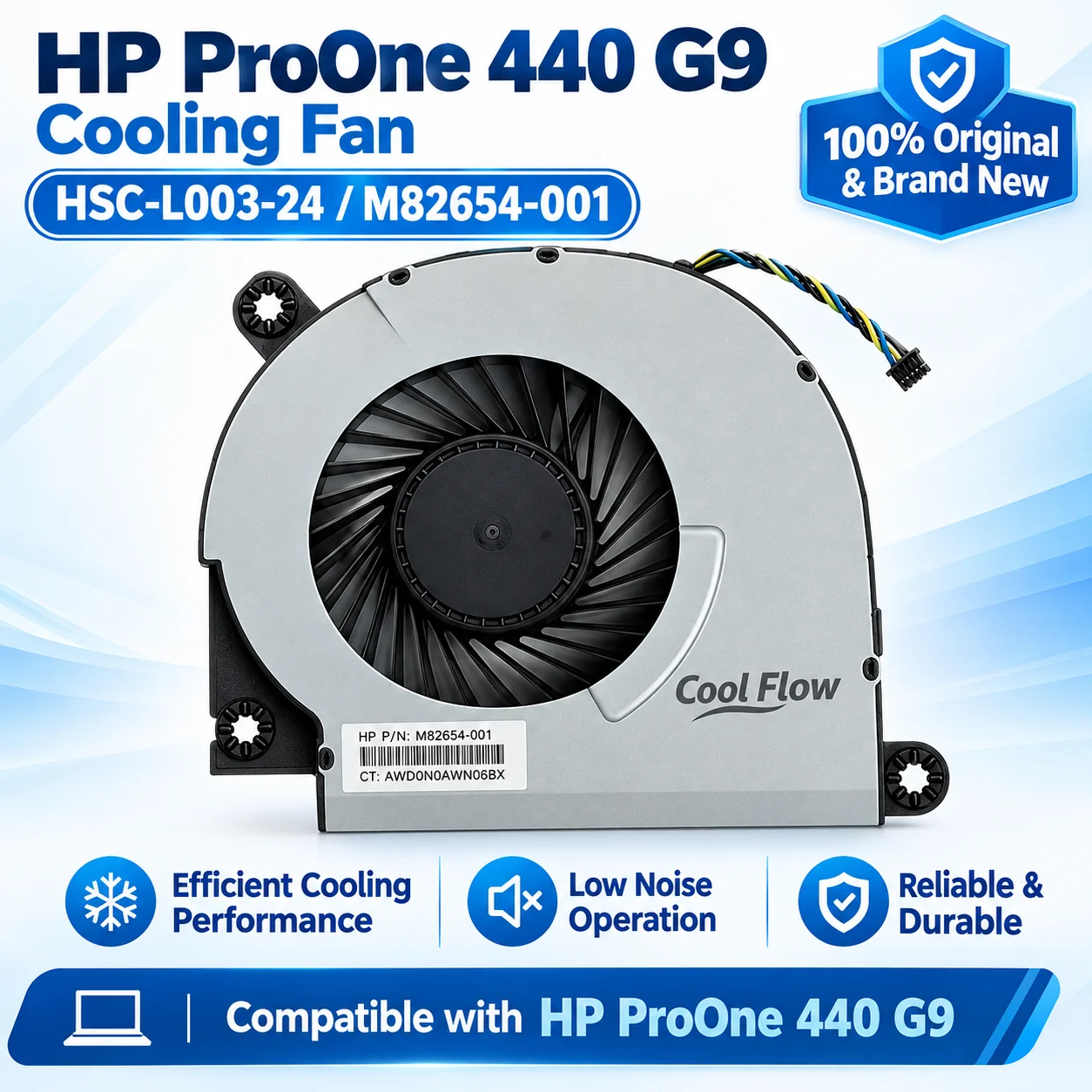 New Original Laptop CPU Cooling Fan For HP ProOne 440 G9 HSC-l003-24 M82654-001 EG80151S1-C050-S9A DC12V Cooler Radiator Fan