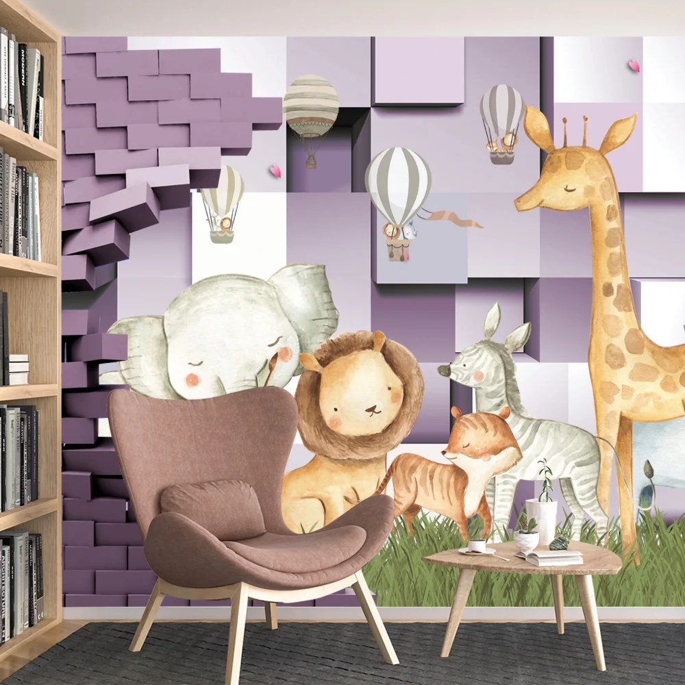Modern Geometric Brick Animal Self Adhesive Photo Wallpapers for Living Room Decoration Contact Wall Papers Home Decor TV Mural