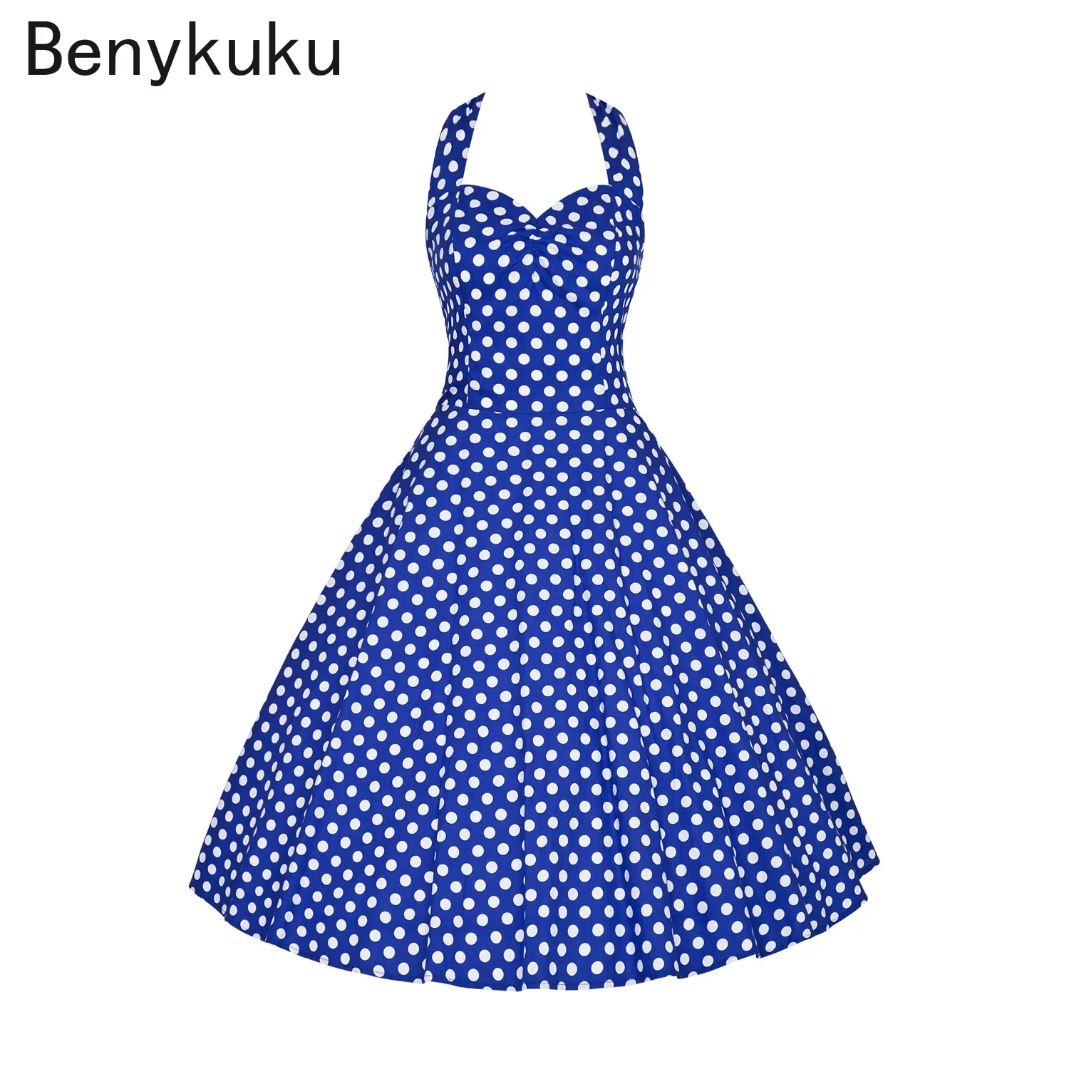 Stampa floreale Hepburn Vintage 50s 60s Pin Up Rockabilly vestito Plus Size donne abiti estivi Sexy Halter Party retrò abiti di cotone