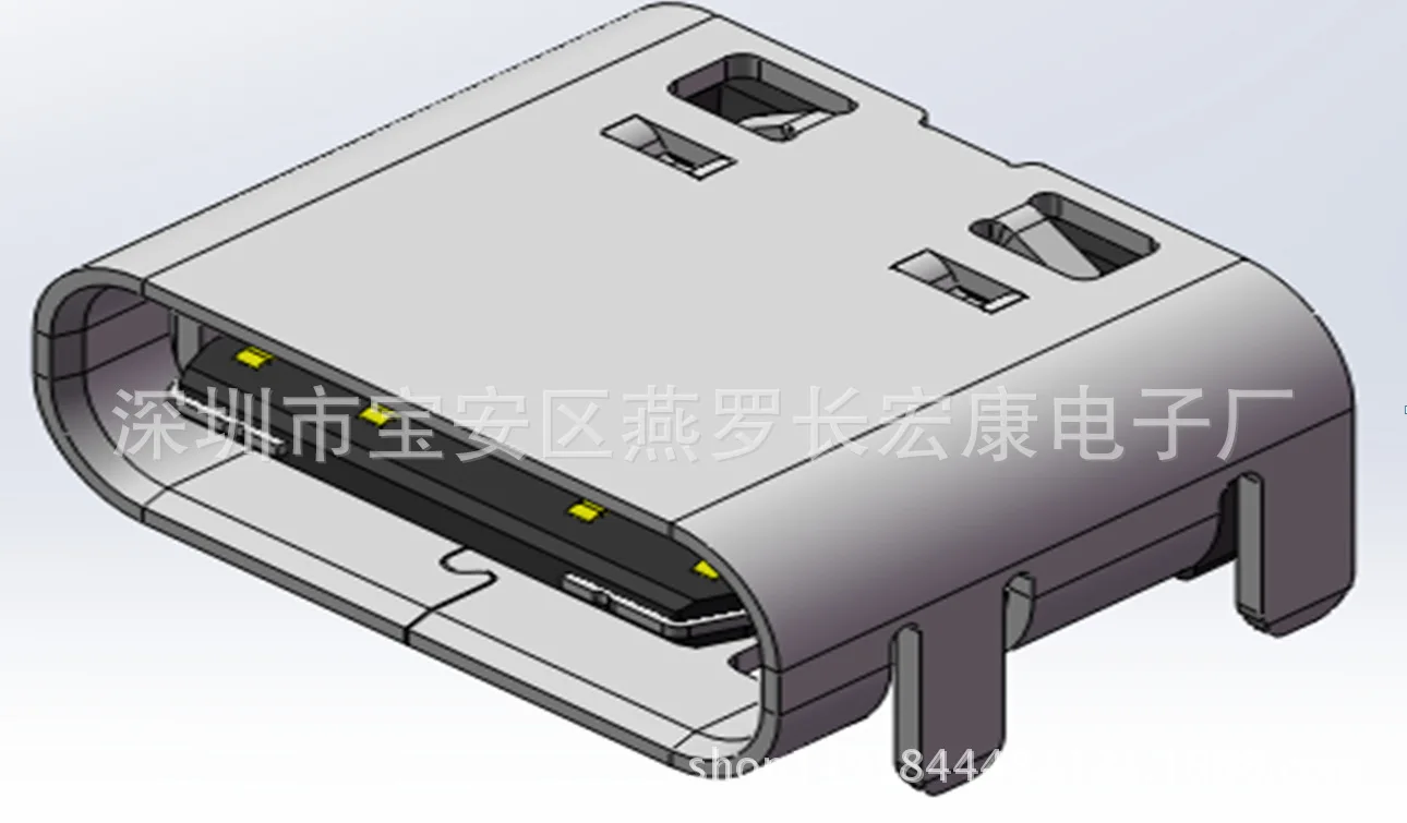 For 3.1 TYPE-C 16P Female Short Body L=6.9MM Board Type 3.26 Columnless Four-pin insertion plate DIP