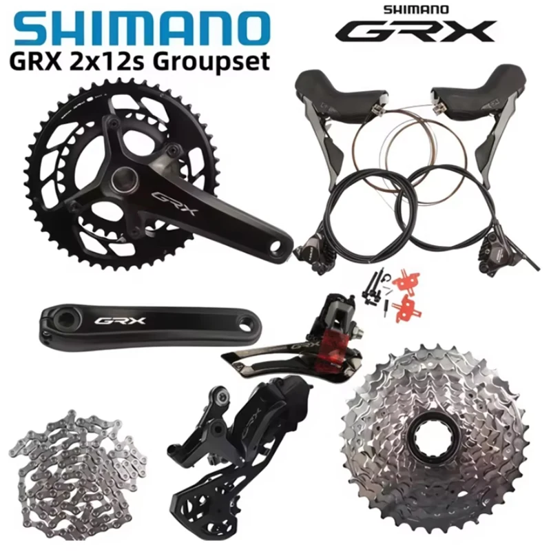 Shimano GRX 2x12s RX820 Gruppe Hydraulische Scheibenbremsen Set Für Gravel Fahrrad Neu Kommen