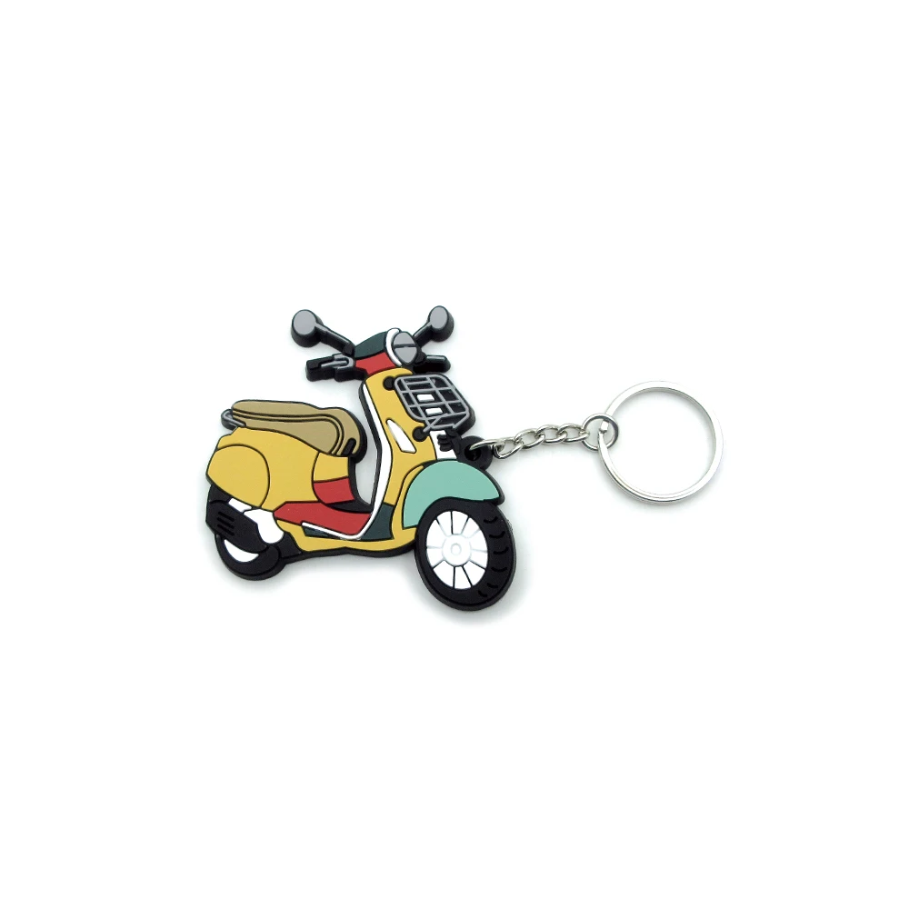 New Creative Rubber Motorcycle Model Keychain Key Ring For Piaggio Vespa Scooter Accessories Sprint Primavera 50 150 150S GTS300