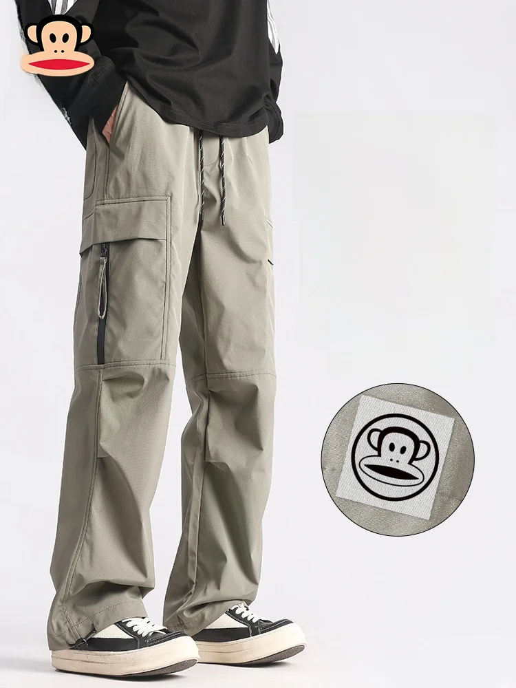 

Мужские брюки PaulFrank свободного кроя в американском стиле, рабочие брюки, весенняя новинка, модные брендовые повседневные брюки прямого кроя