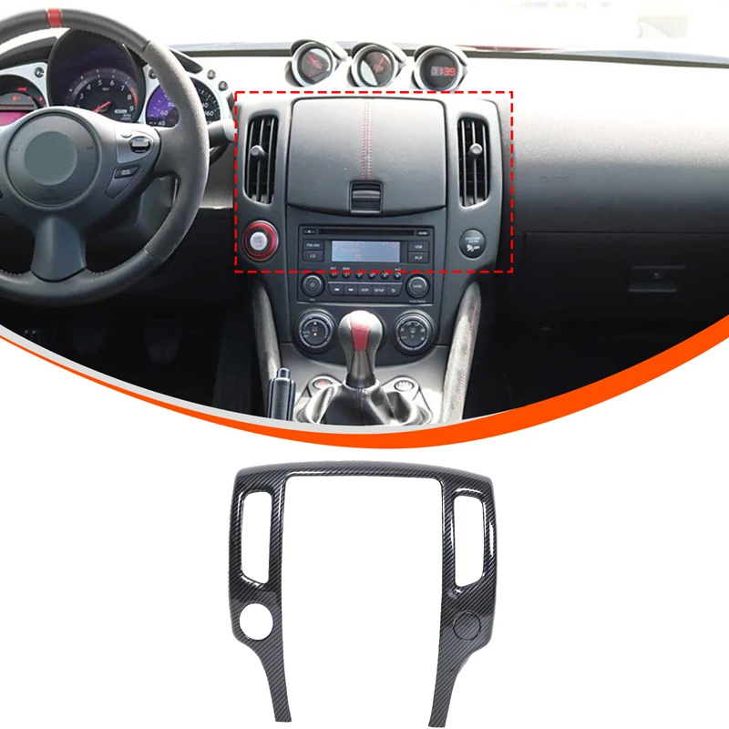 For Nissan 370Z Z34 2009-UP Carbon Fiber Gear Lift Window Door Handle Water Cup Central Control Interior Sticker Accessories