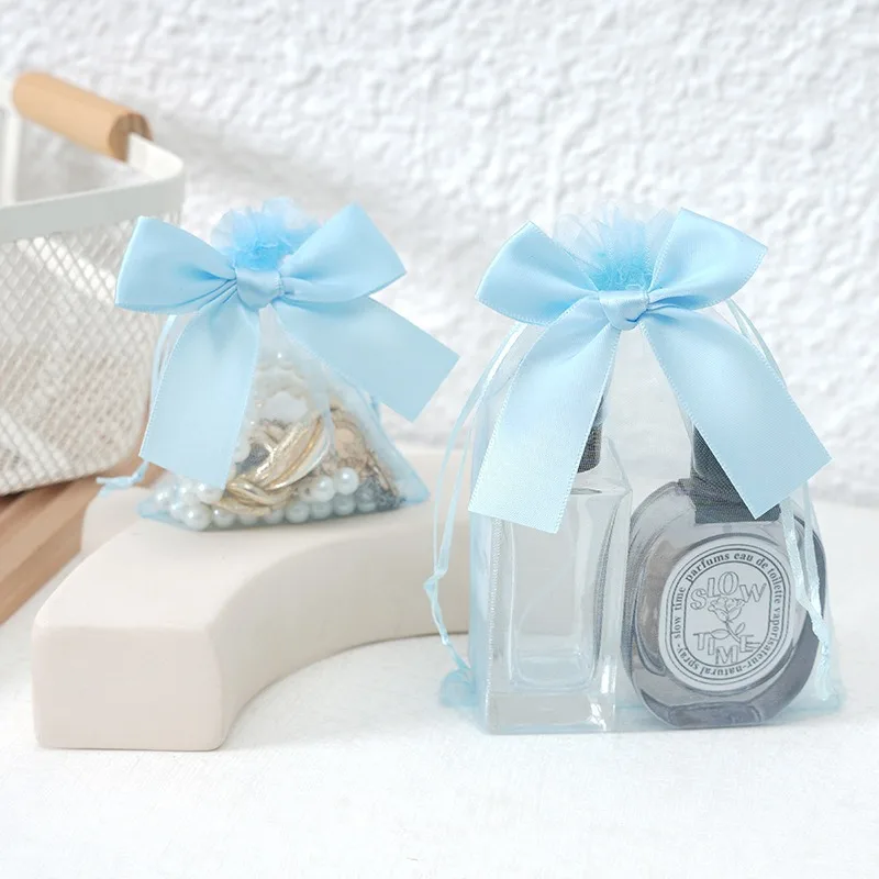 50 teile/los Bowknot Organza Geschenk Tasche Mehrfarbige Kordelzug Weihnachten Hochzeit Süßigkeiten Geschenk Tasche Kosmetik Parfüm Exquisite Verpackung – Detail 13