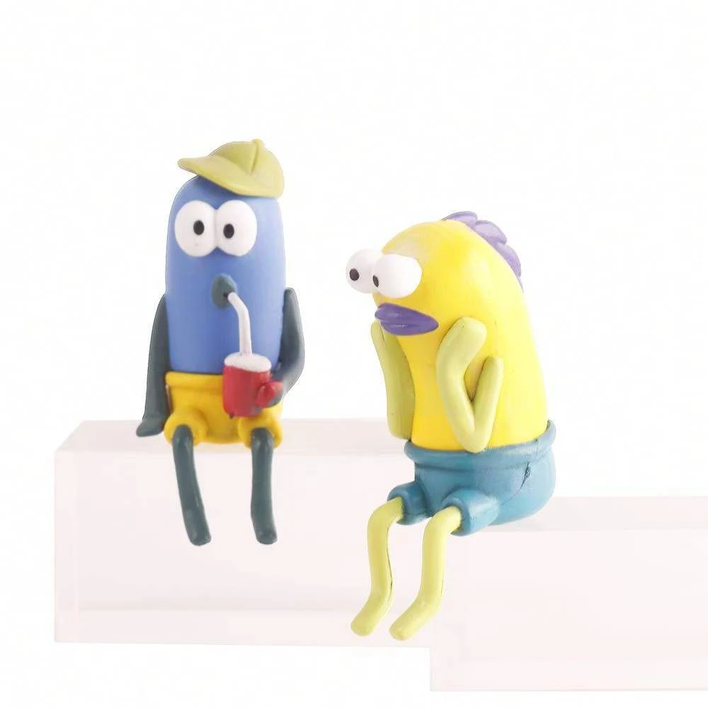 SpongeBob Bikini Bottom Buddies Blind Box: Lustige sitzende Fischfigur als Auto- und Schreibtisch-Deko – Niedlicher Ausdruck, Sammlerstück, Geschenk – Detail 3