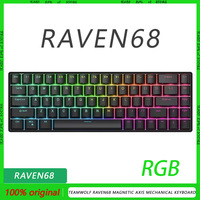 Teamwolf Raven68 Magnetic Axis Mechanical Keyboard 8K Aluminum Low Delay Mode RGB Light Effect White Yellow Axis Hot Plug laptop