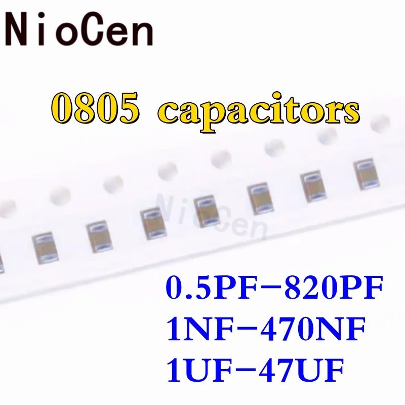 

（100pcs） 0805 0.5pF - 47uF 10pF 22pF 100pF 1nF 10nF 100nF 0.1uF 1uF 2.2uF 4.7uF 10uF 22uF SMD Chip Multilayer Ceramic Capacitor