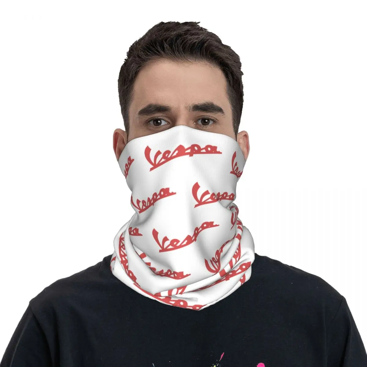 Italy Vespas Motorcycle Bandana Neck Cover Printed Motor Balaclavas Wrap Scarf Warm Headband Riding for Men Women Adult Washable