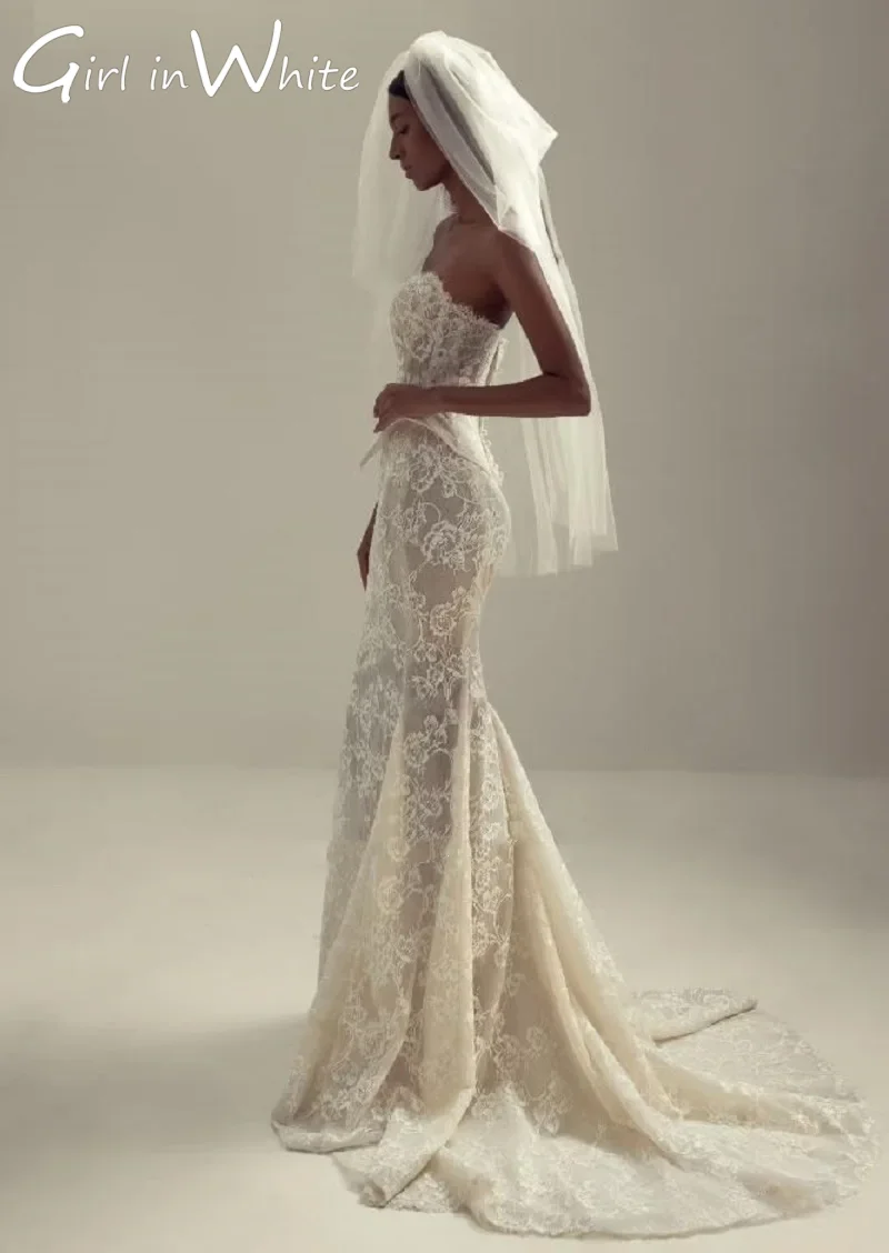 New Arrive Wedding Dresses Off Shoulder Mermaid Lace Set Boat Neck Neckline Sleeveless Customized Bride Gowns Vestidos De Novias