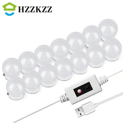 USB 5V portable LED Bulb Dimmable Wall Lamp LED Makeup Mirror Dressing Table Light Beauty Lamp Hand Sweep SensorCosmetic Lights
