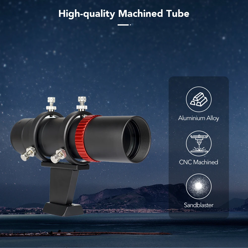 SVBONY SV165 Mini 40mm F/4 Guide Scope 1.25”&T2 für Deep-Sky-Fotografie, 6-Punkt-Führungsscope-Ringe, CNC-gefräst aus Aluminiumlegierung – Detail 7