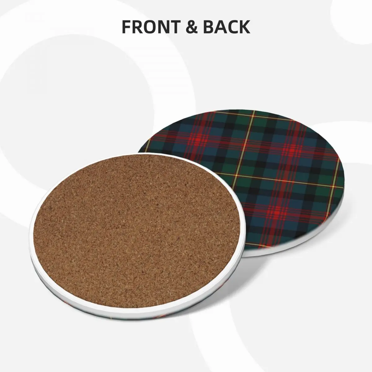 Clan MacLennan Tartan Ceramic Coasters (Set of 4) ceramic stand for coffee cups Coasters