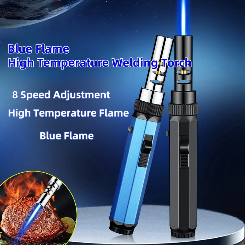 2024 Cigar Specialized Welding Torch Metal Portable Outdoor Inflatable Lighters Straight Flushing High Temperature Men's Smoking