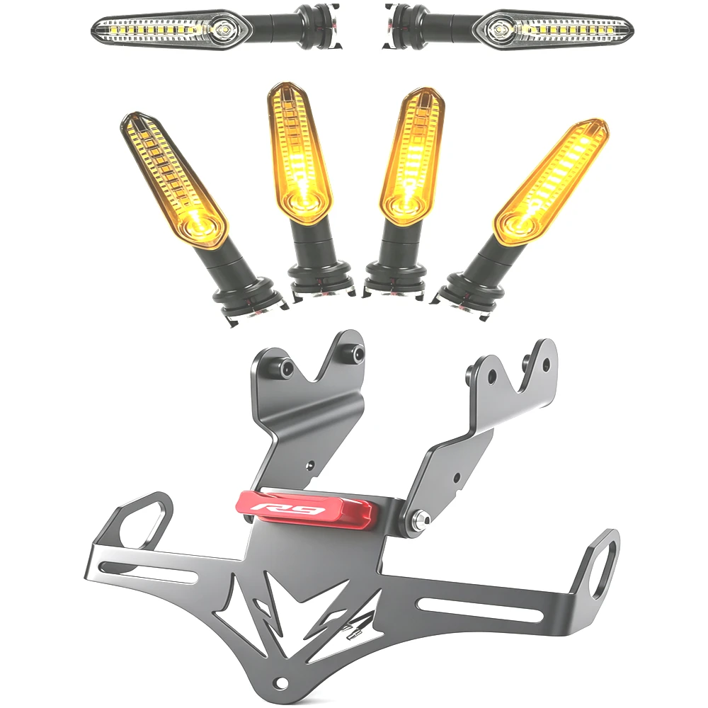 New License Plate Holder Motorcycle Tail Bracket LED turn signals License plate lights Fit For YAMAHA YZF-R9 YZFR9 R9 2025-2026