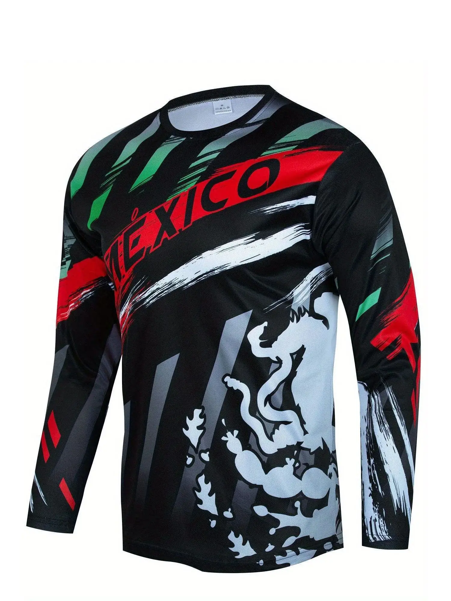 تي شيرت رجالي بأكمام طويلة للدراجات الجبلية على الطرق الوعرة والدراجات النارية وركوب الدراجات من الجيرسيه ملابس MTB للتخييم والصيد في الهواء الطلق سترة فضفاضة للمكسيك #1