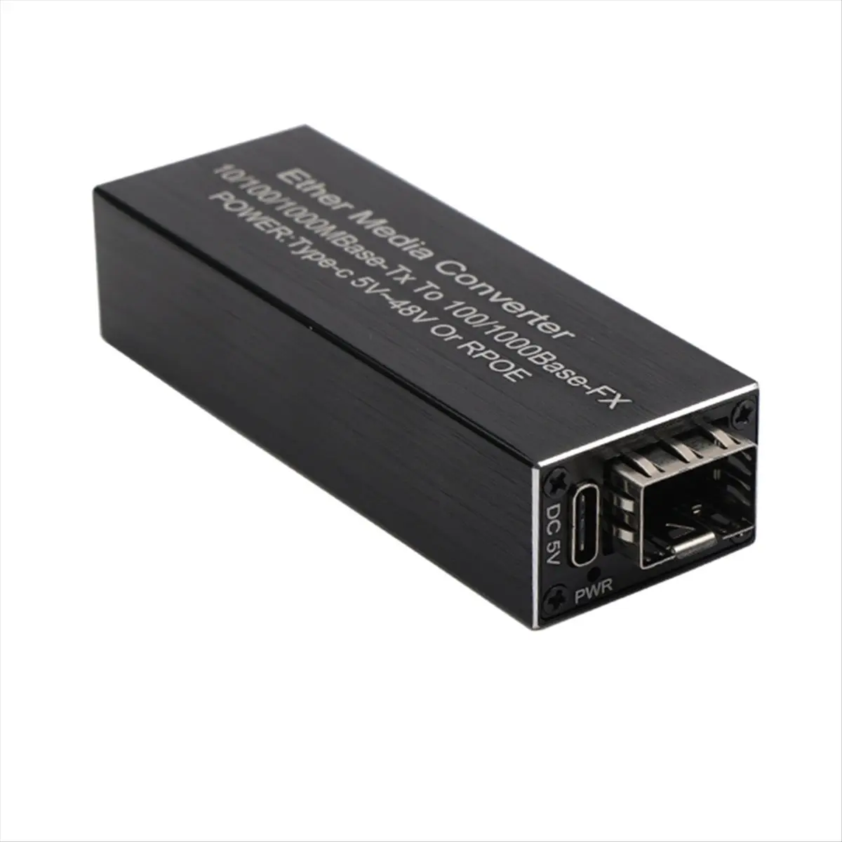 #36B Mini Media Converter,Mini RPOE 1.25G Media Converter SFP Transceiver Module,B (PC+Metal)