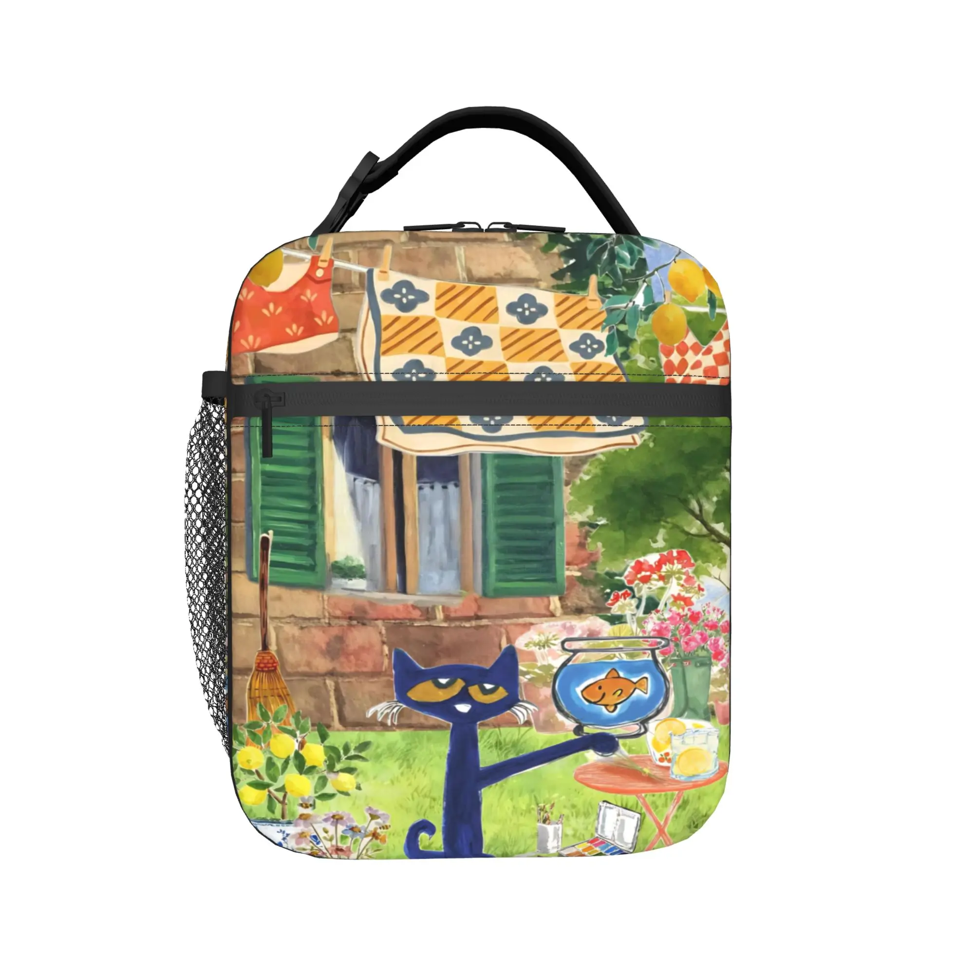 Pete The Cat Insulated Lunch Bag for Men Women  Food Container Bags Reusable Thermal Cooler Lunch Boxes For Work