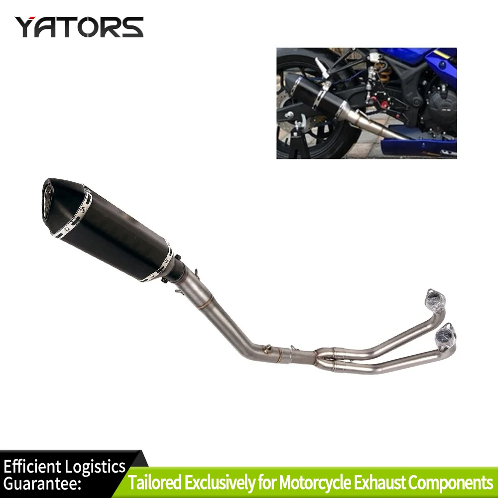 

Exhaust Systems Full System For Yamaha YZF R3 R25 MT-03 Exhaust Header Link Pipe 370mm Muffler Exhausts Pipes