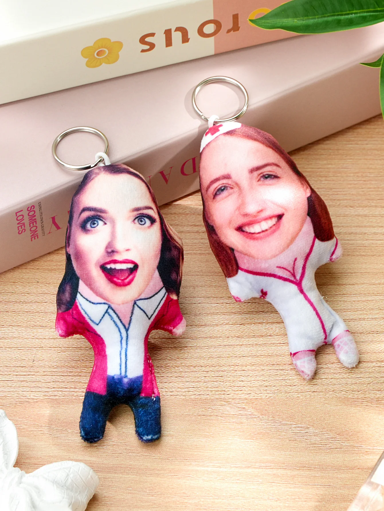 1pc Custom Face Pillow Keychain Funny Ugly Plush Keychain Custom Photo Keyring Gift For Friends Family Boyfriend Girlfriend image 5