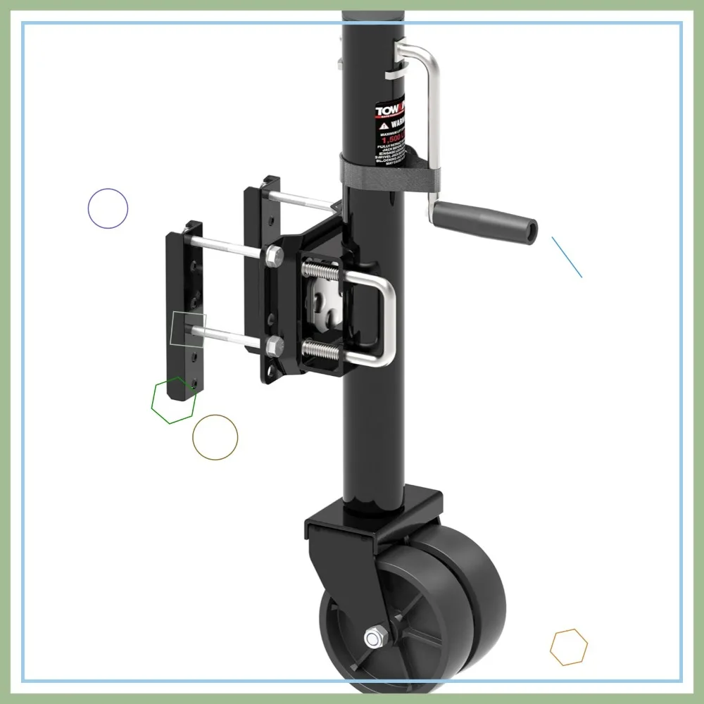 

6-Inch Dual Wheels Trailer Jack, 13" Vertical Movement, 1500 lbs Capacity for RV Boat Trailer