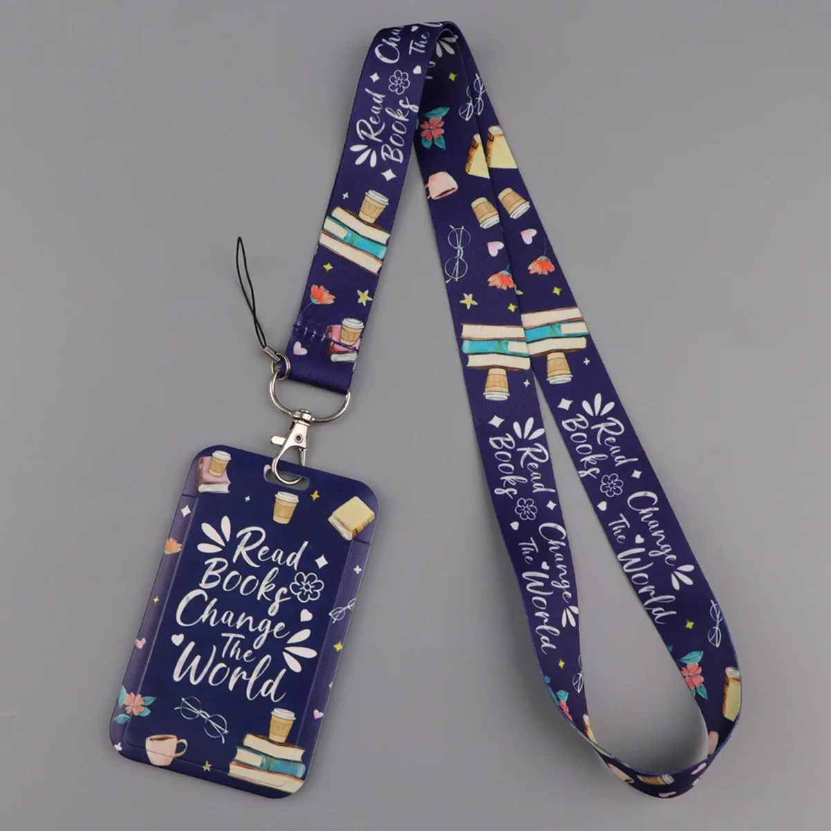 

"Read Books Change The World" Lanyard Neck Strap Keychain ID Card Cover Badge Holder Mobile Phone Hang Rope Keyring Accessories