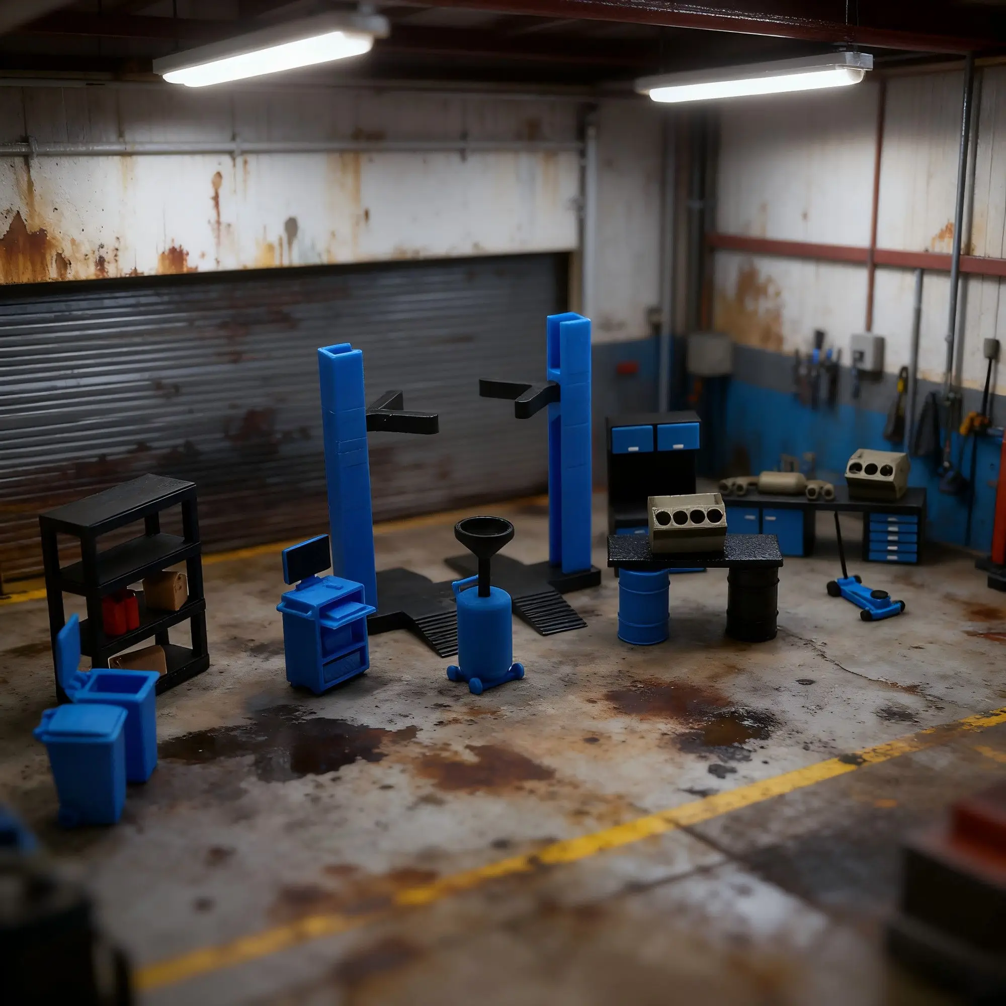 

1/64 1/43 Garage Scene Auto Repair Shop Model Kit Diorama Props