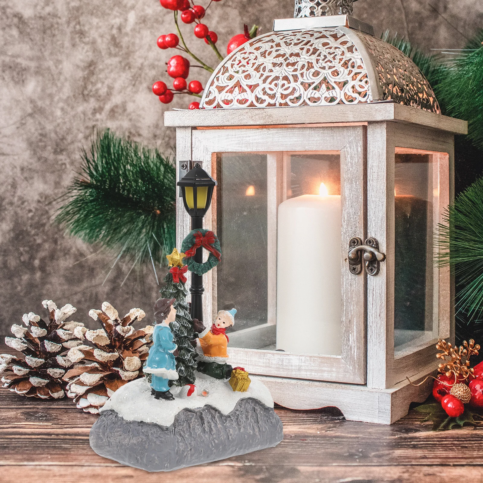 

1Pcs Christmas Resin Ornament Mini House with Glow Effect Micro Landscape Decor for Bonsai Garden Miniature Scene Xmas Mini
