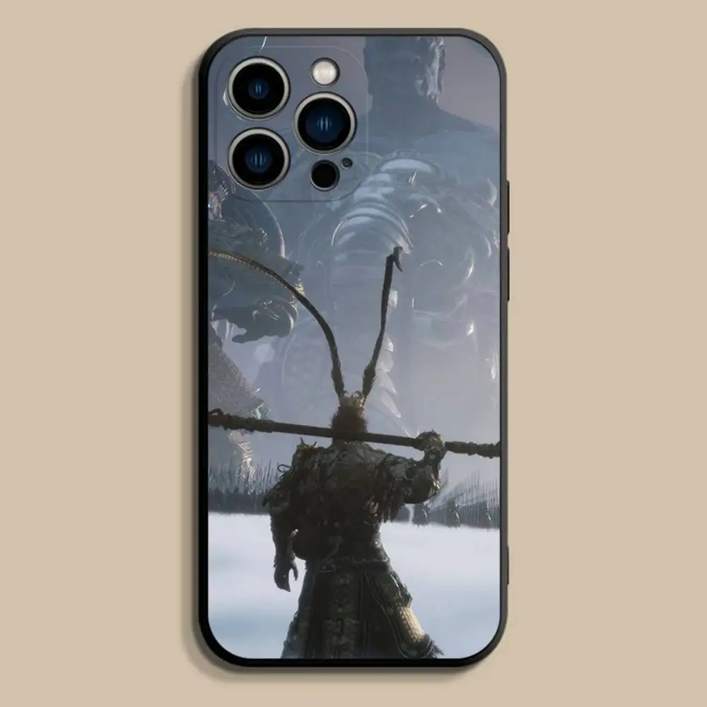 クールなブラックミス ウーコン iPhoneケース (iPhone 17、16、15、14、13、12、Pro、Max、Plus、E、SE4、Air、Mini対応) ブラック ソフトカバー