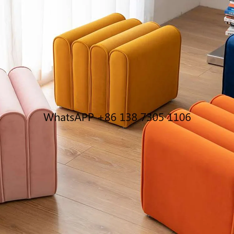

Nordic home toast shoe change hallway stool velvet sofa foot pedal fashion home doorway stool